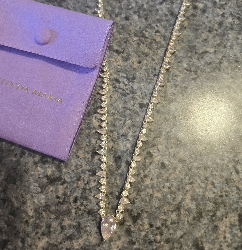 Elegant Silver Necklace with Crystal Accents